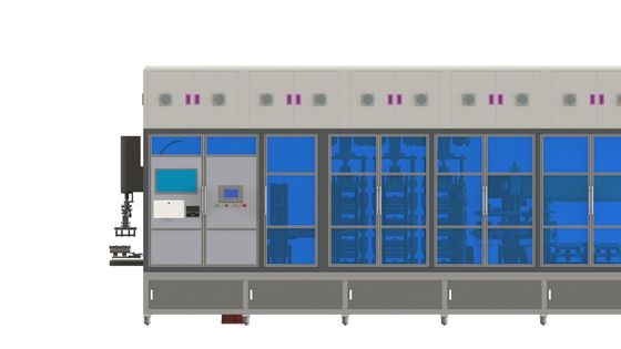 4 स्टेशन ली आयन बैटरी निर्माण उपकरण हॉट प्रेस उपकरण सीधी रेखा प्रकार